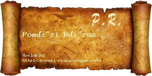 Pomázi Rózsa névjegykártya